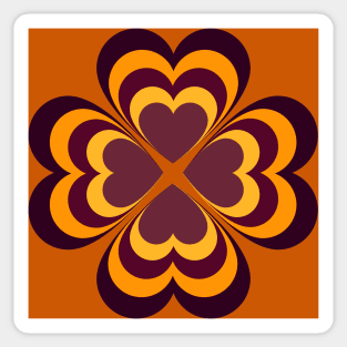 Autumn clover heart - orange Sticker